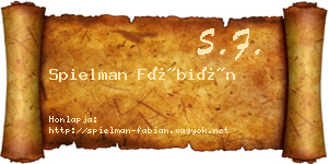 Spielman Fábián névjegykártya